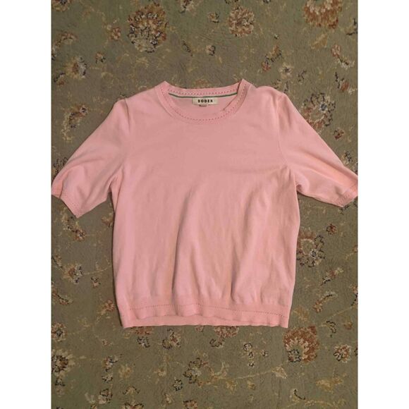 Boden Pink Catriona Cotton Blend Crew Neck Half Sleeve Blouse, size M - Picture 2 of 6